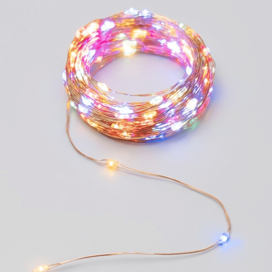Aigostar - LED saulės girlianda, 200 LED, 8 šviesos režimai, 22 m, IP65, daugiaspalvė, 800 mAh