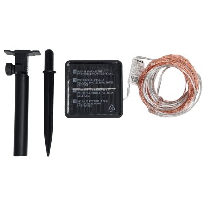 Aigostar - LED saulės girlianda, 200 LED, 8 šviesos režimai, 22 m, IP65, daugiaspalvė, 800 mAh
