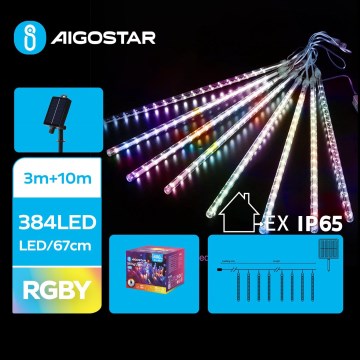 Aigostar - LED saulės girlianda 384xLED/13m IP65 1200 mAh daugiaspalvė
