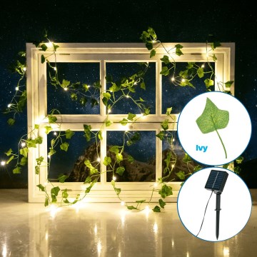 Aigostar - LED Saulės girlianda 50xLED/7m IP65 300 mAh šiltai balta ivy