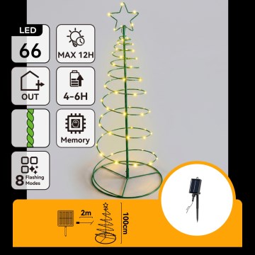 Aigostar - LED saulės kalėdinė dekoracija LED/0,59W/3,7V 100 cm IP65 130 mAh šiltai balta