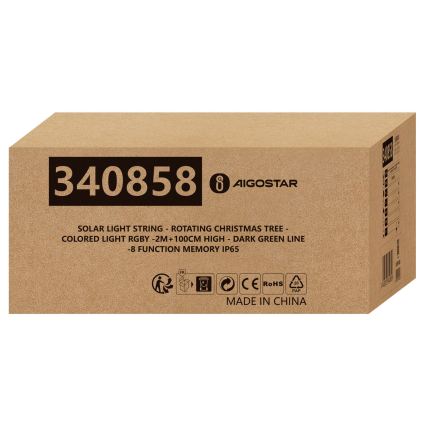 Aigostar - LED saulės kalėdinė dekoracija LED/0,59W/3,7V 100 cm IP65 130 mAh daugiaspalvė
