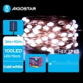 Aigostar - LED Saulės kalėdinė girlianda 100xLED/8 funkcijos 12m IP65 800 mAh šaltai balta