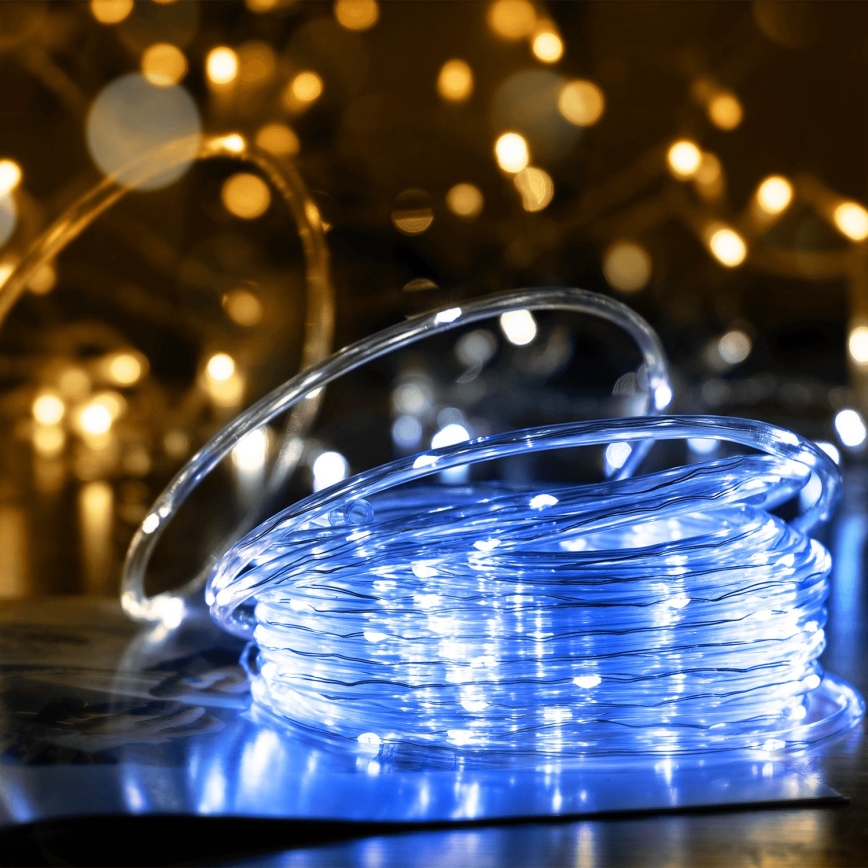 Aigostar - LED saulės kalėdinė girlianda 100xLED/8 funkcijų 12m IP65 šaltai balta 800 mAh