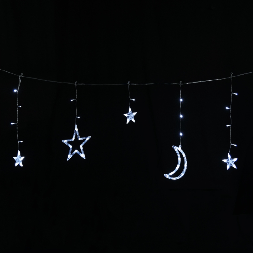 Aigostar - Saulės energija varoma LED kalėdinė girlianda 120xLED/8 funkcijų 3x0,6m 500 mAh IP65 šaltai balta