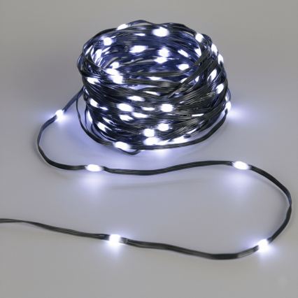 Aigostar - LED saulės kalėdinė girlianda 300 LED/8 funkcijų 32 m IP65 šalta balta 1200 mAh