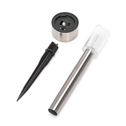 Aigostar - LED Saulės lempa LED/0,006W/1,2V 29,5 cm 40 mAh matinė chromo spalva 6500K IP44