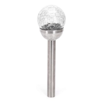 Aigostar - LED saulės lempa LED/0,006W/1,2V 37,8cm matinis chromas 2700K IP44 100 mAh