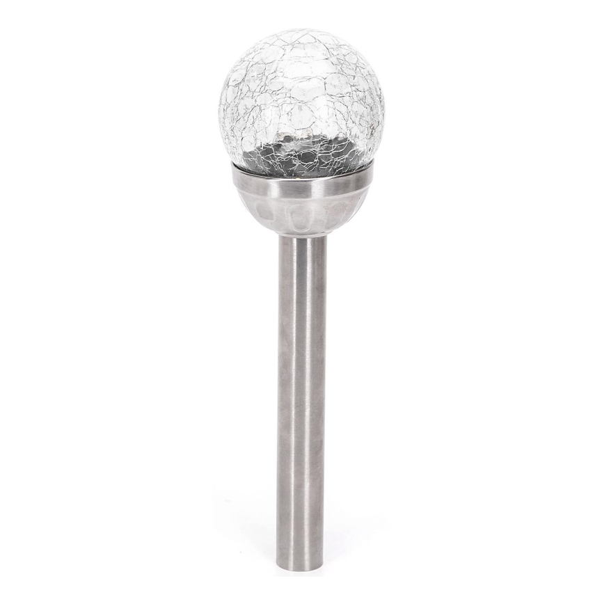 Aigostar - LED saulės lempa LED/0,006W/1,2V 37,8cm matinis chromas 2700K IP44 100 mAh