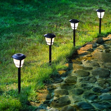 Aigostar - LED Saulės lempa LED/0,06W/2V 100 mAh 33,8 cm 6500K IP44 juoda