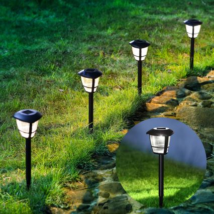 Aigostar - LED Saulės lempa LED/0,06W/2V 100 mAh 33,8 cm 6500K IP44 juoda