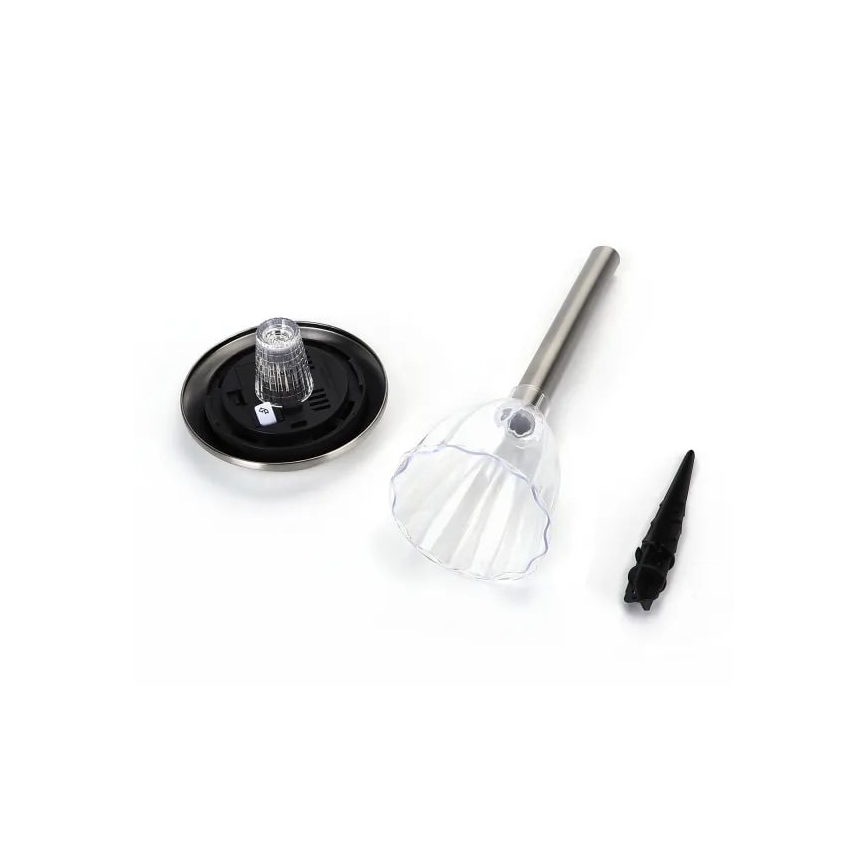 Aigostar - LED Saulės lempa LED/0,08W/2V 30,4 cm 200 mAh 6500K IP44 matinio chromo