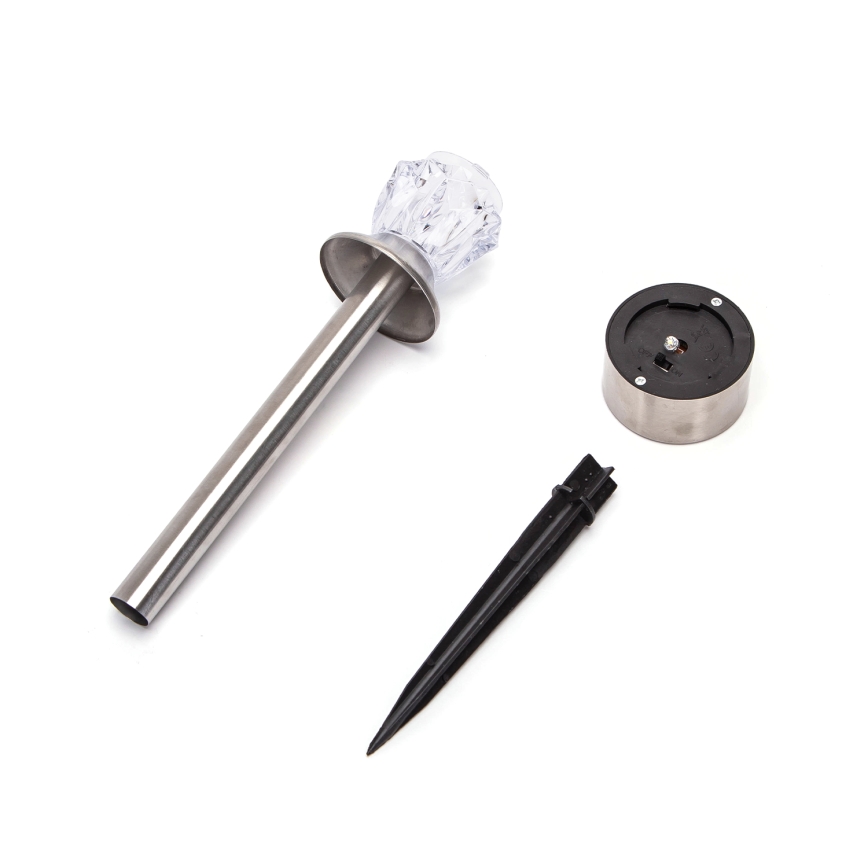 Aigostar - LED saulės lempa LED/1,2 lm/1,2V 35,5cm matinis chromas 2700K IP44 100 mAh