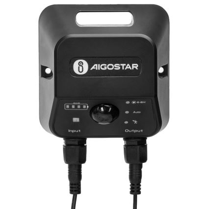 Aigostar - LED saulės šviestuvas su jutikliu, 2xLED/70W/12V, 12000 mAh, 6500K, IP65, skersmuo 23,5 cm + nuotolinis valdymas