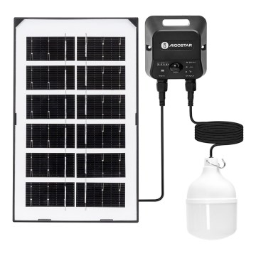 Aigostar - LED saulės liustra su jutikliu LED/35W/12V 3000 mAh 6500K IP65 skersmuo 10 cm + nuotolinis valdymas
