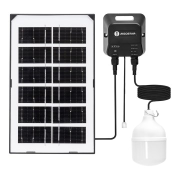 Aigostar - LED saulės šviestuvas LED/35W/12V 3000 mAh 6500K IP65 Ø 10 cm su nuotolinio valdymo pultu