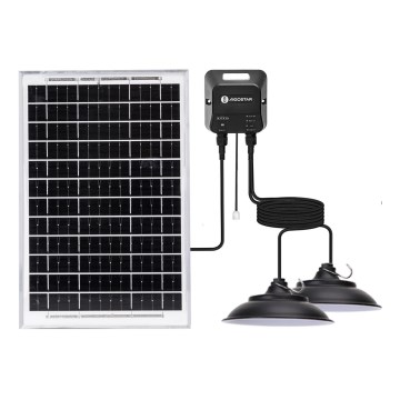Aigostar - LED saulės šviestuvas su jutikliu 2xLED/35W/12V 6000 mAh 6500K IP65 skersmuo 15 cm + nuotolinis valdymas