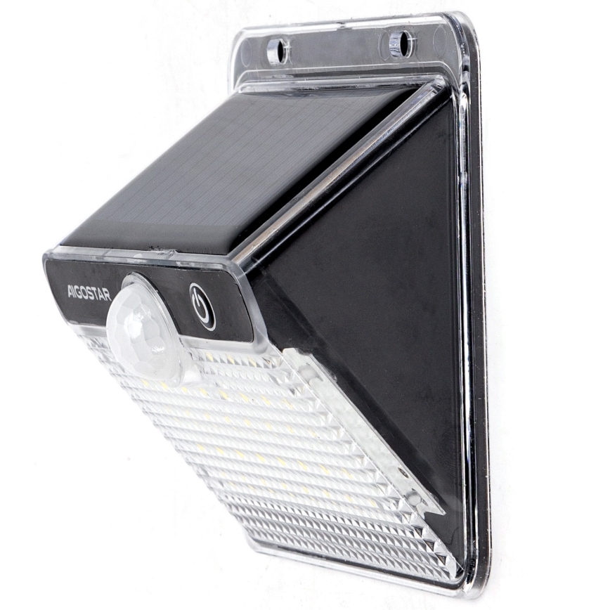 Aigostar - LED saulės šviestuvas su jutikliu LED/3,7V 6500K 1200 mAh IP65 juodas
