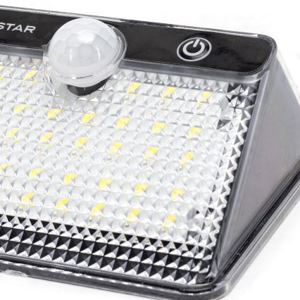 Aigostar - LED saulės šviestuvas su jutikliu LED/3,7V 6500K 1200 mAh IP65 juodas