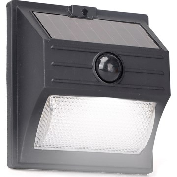 Aigostar - LED Saulės šviestuvas su jutikliu LED/3,7V 6500K 500 mAh IP65 juodas