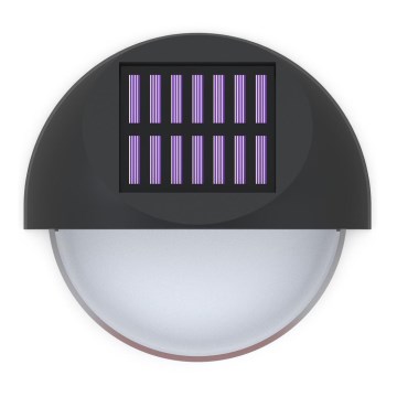 Aigostar - LED sieninis šviestuvas, įkraunamas saulės energija LED/1W/1,2V juoda 200 mAh 2700K IP44