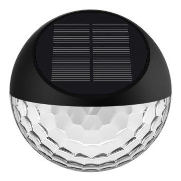 Aigostar - LED sieninis šviestuvas, įkraunamas saulės energija LED/2W/1,2V juoda 300 mAh 2700K IP44