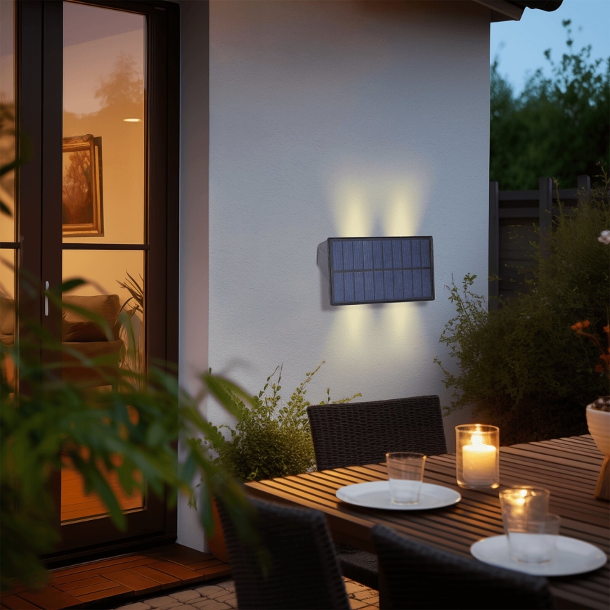 Aigostar - LED sieninis šviestuvas, įkraunamas saulės energija LED/4W/5,5V 2700K IP44