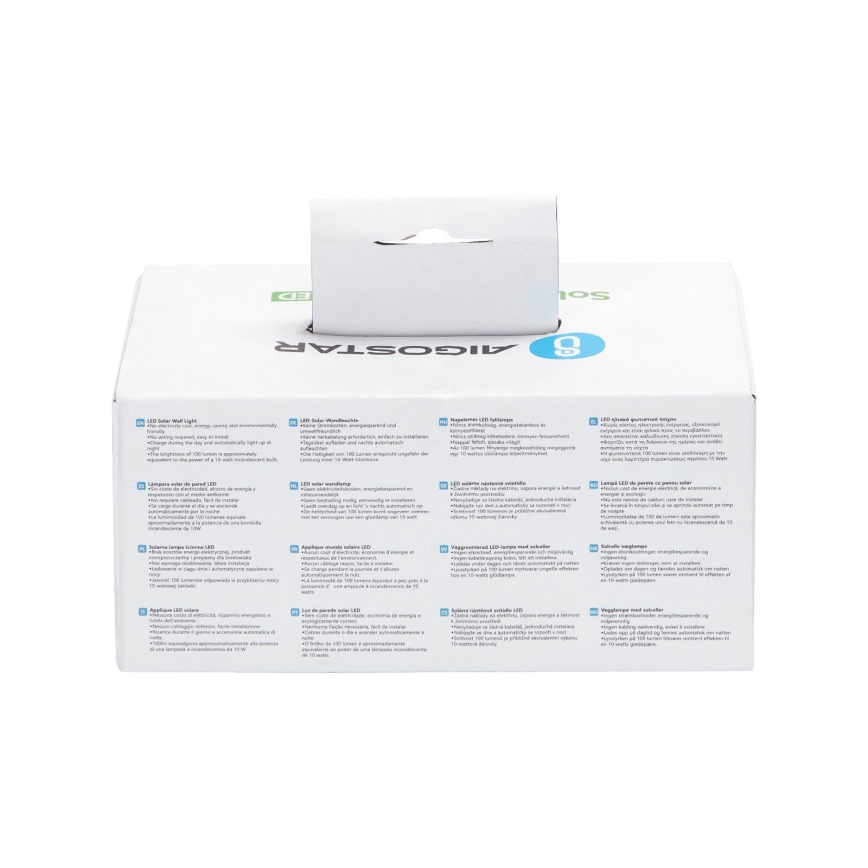 Aigostar - LED sieninis šviestuvas, įkraunamas saulės energija LED/4W/5,5V 2700K IP44