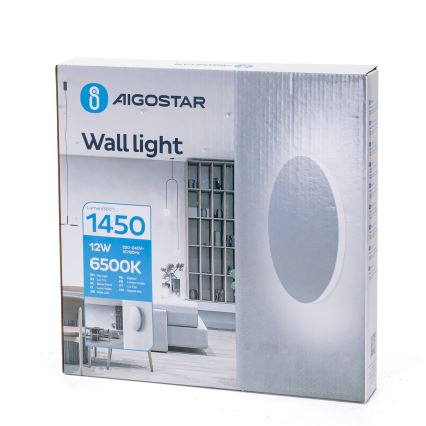 Aigostar - LED sieninis šviestuvas LED/12W/230V 6500K 25 cm baltas