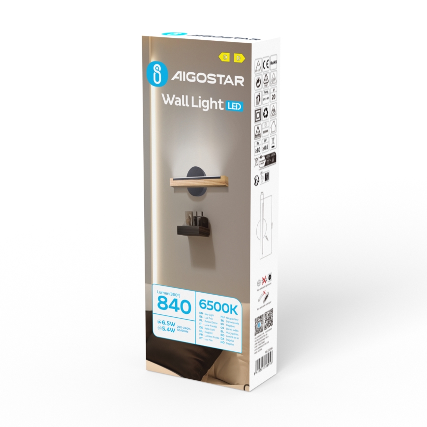 Aigostar - LED sieninis šviestuvas LED/6,5W/230V 6500K