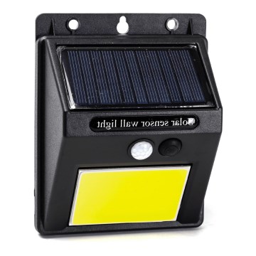 Aigostar - LED sieninis šviestuvas su jutikliu, įkraunamas saulės energija LED/13W/5,5V 6500K IP65