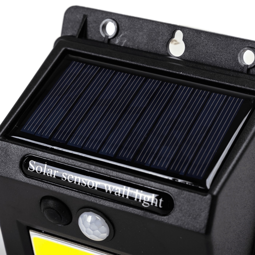 Aigostar - LED sieninis šviestuvas su jutikliu, įkraunamas saulės energija LED/13W/5,5V 6500K IP65