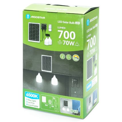 Aigostar - LED sietynas, įkraunamas saulės energija 2xLED/35W/12V 6000 mAh 6500K diametras 10 cm + nuotolinio valdymo pultas