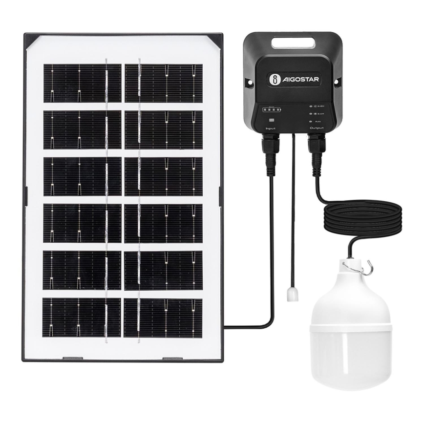 Aigostar - LED sietynas, įkraunamas saulės energija LED/35W/12V 3000 mAh 6500K diametras 10 cm + nuotolinio valdymo pultas