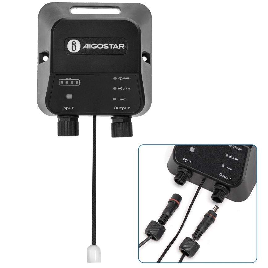 Aigostar - LED sietynas, įkraunamas saulės energija LED/70W/12V 6000 mAh 6500K diametras 12 cm + nuotolinio valdymo pultas