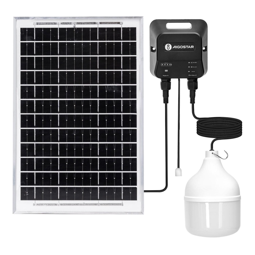 Aigostar - LED sietynas, įkraunamas saulės energija LED/70W/12V 6000 mAh 6500K diametras 12 cm + nuotolinio valdymo pultas