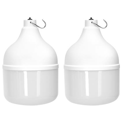 Aigostar - LED sietynas, įkraunamas saulės energija su jutikliu 2xLED/70W/12V 12000 mAh 6500K diametras 12 cm + nuotolinio valdymo pultas