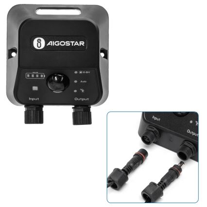 Aigostar - LED sietynas, įkraunamas saulės energija su jutikliu LED/70W/12V 6000 mAh 6500K diametras 12 cm + nuotolinio valdymo pultas