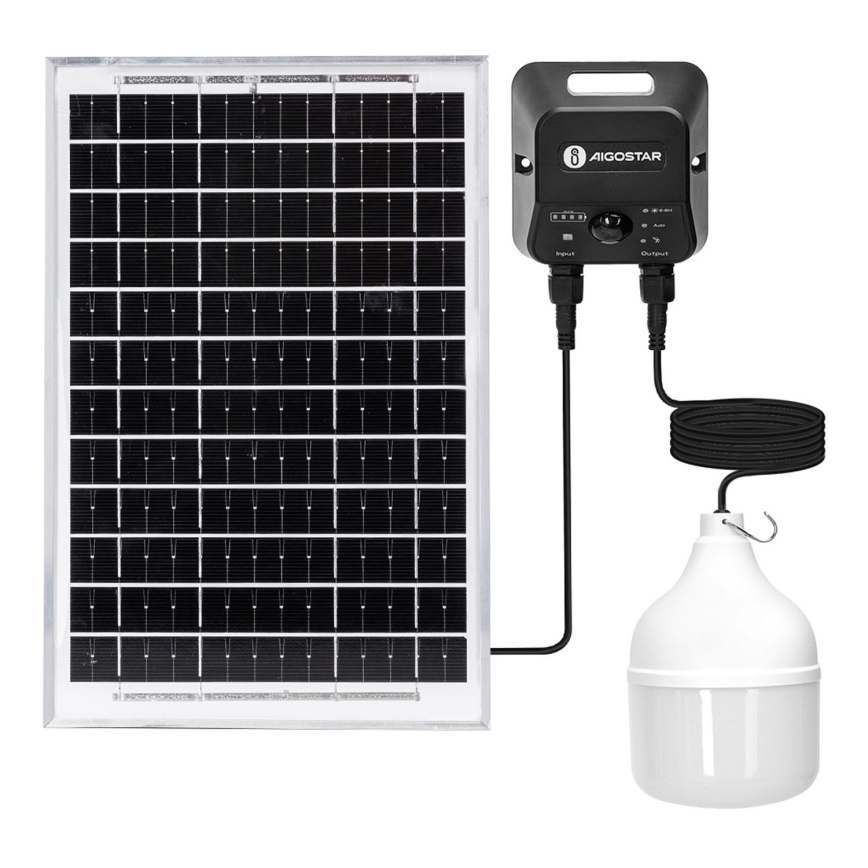 Aigostar - LED sietynas, įkraunamas saulės energija su jutikliu LED/70W/12V 6000 mAh 6500K diametras 12 cm + nuotolinio valdymo pultas