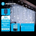 Aigostar - LED Solar Kelėdinė girlianda 100xLED/8 funkcijos 8x0,4m IP65 šalta balta