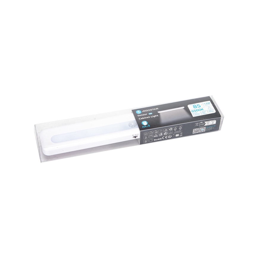 Aigostar - LED Spintelių apšvietimas su judesio jutikliu LED/1,5W/3xAA 6500K