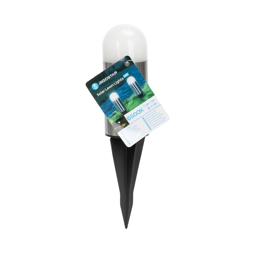 Aigostar - LED šviestuvas, įkraunamas saulės energija LED/0,006W/1,2V 20cm matinis chromas 40 mAh 6500K IP44