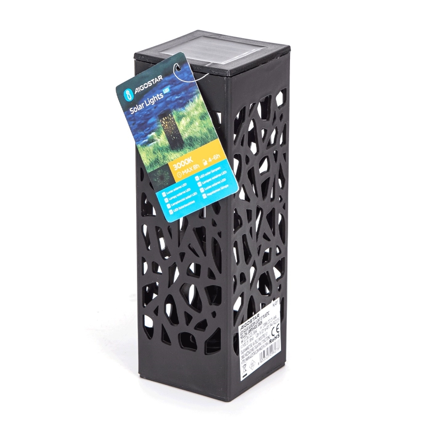 Aigostar - LED šviestuvas, įkraunamas saulės energija LED/0,006W/1,2V 100 mAh 28,5 cm juoda 6500K IP44