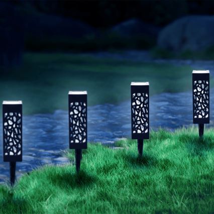 Aigostar - LED šviestuvas, įkraunamas saulės energija LED/0,006W/1,2V 28,5cm juoda 100 mAh 6500K  IP44