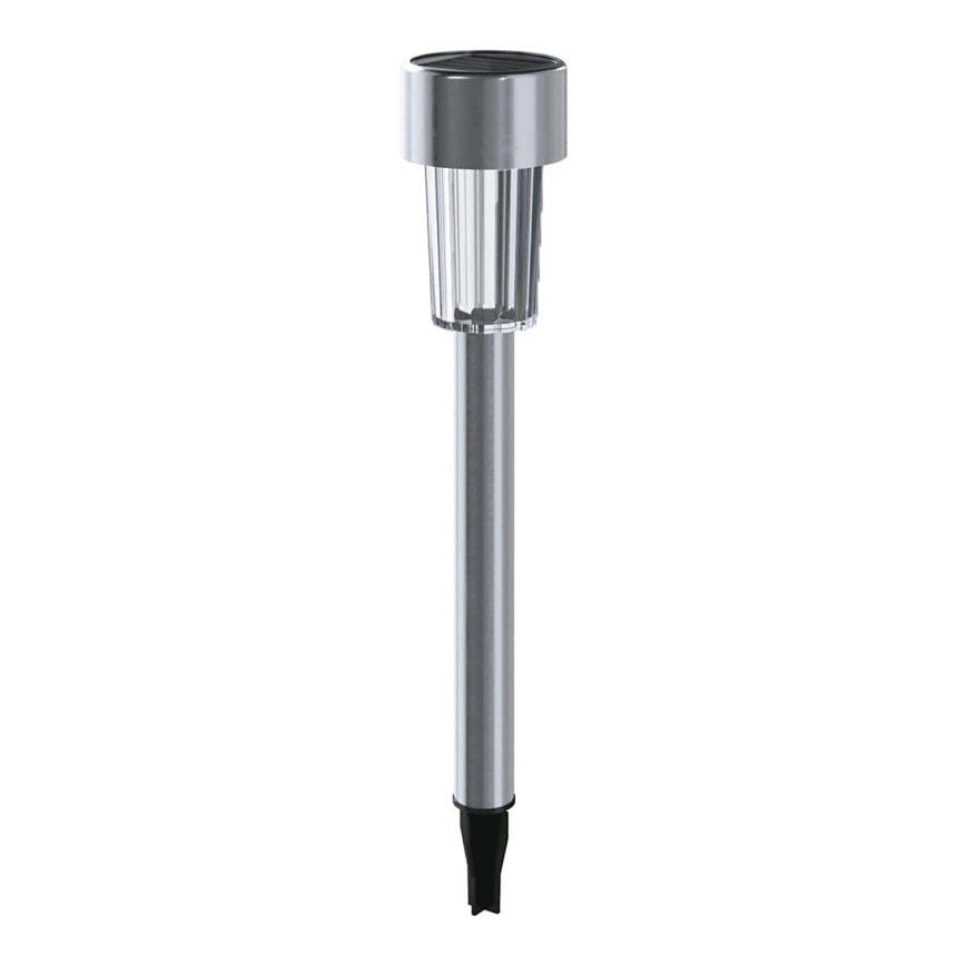 Aigostar - LED šviestuvas, įkraunamas saulės energija LED/0,006W/1,2V 29,5 cm 40 mAh matinis chromas 6500K IP44