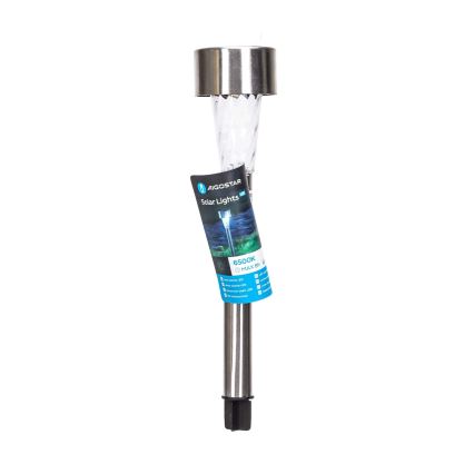 Aigostar - LED šviestuvas, įkraunamas saulės energija LED/0,006W/1,2V 40 mAh 29,5 cm matinis chromas 6500K IP44