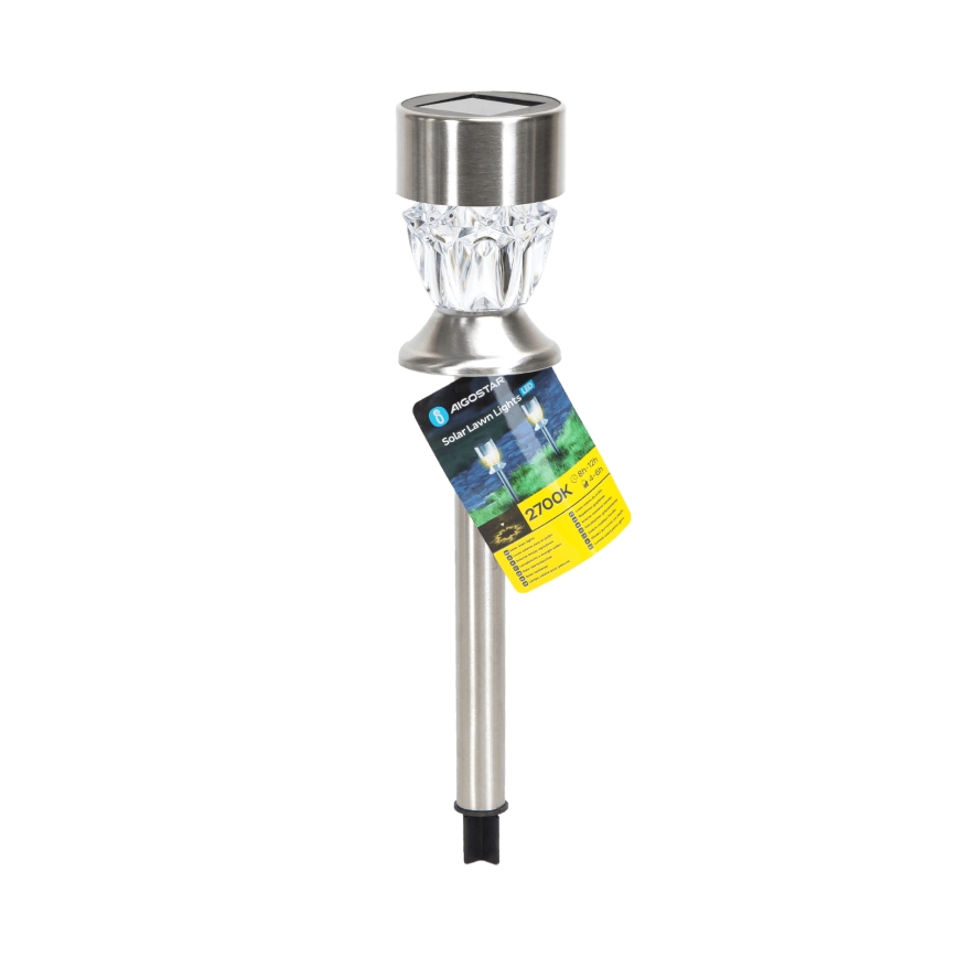 Aigostar - LED šviestuvas, įkraunamas saulės energija LED/0,006W/1,2V 35,5cm matinis chromas 2700K IP44 100 mAh