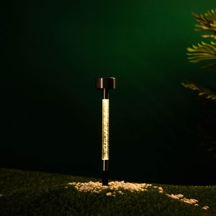 Aigostar - LED šviestuvas, įkraunamas saulės energija LED/0,006W/1,2V 36,7cm matinis chromas 2700K 40 mAh IP44