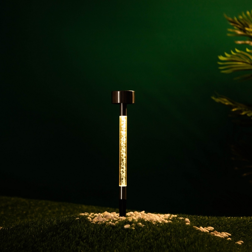 Aigostar - LED šviestuvas, įkraunamas saulės energija LED/0,006W/1,2V 36,7cm matinis chromas 2700K 40 mAh IP44