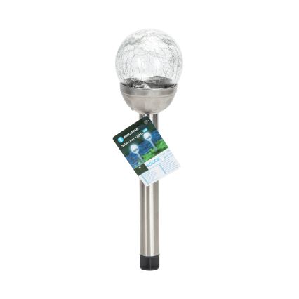 Aigostar - LED šviestuvas, įkraunamas saulės energija LED/0,006W/1,2V 37,8cm matinis chromas 6500K IP44 100 mAh